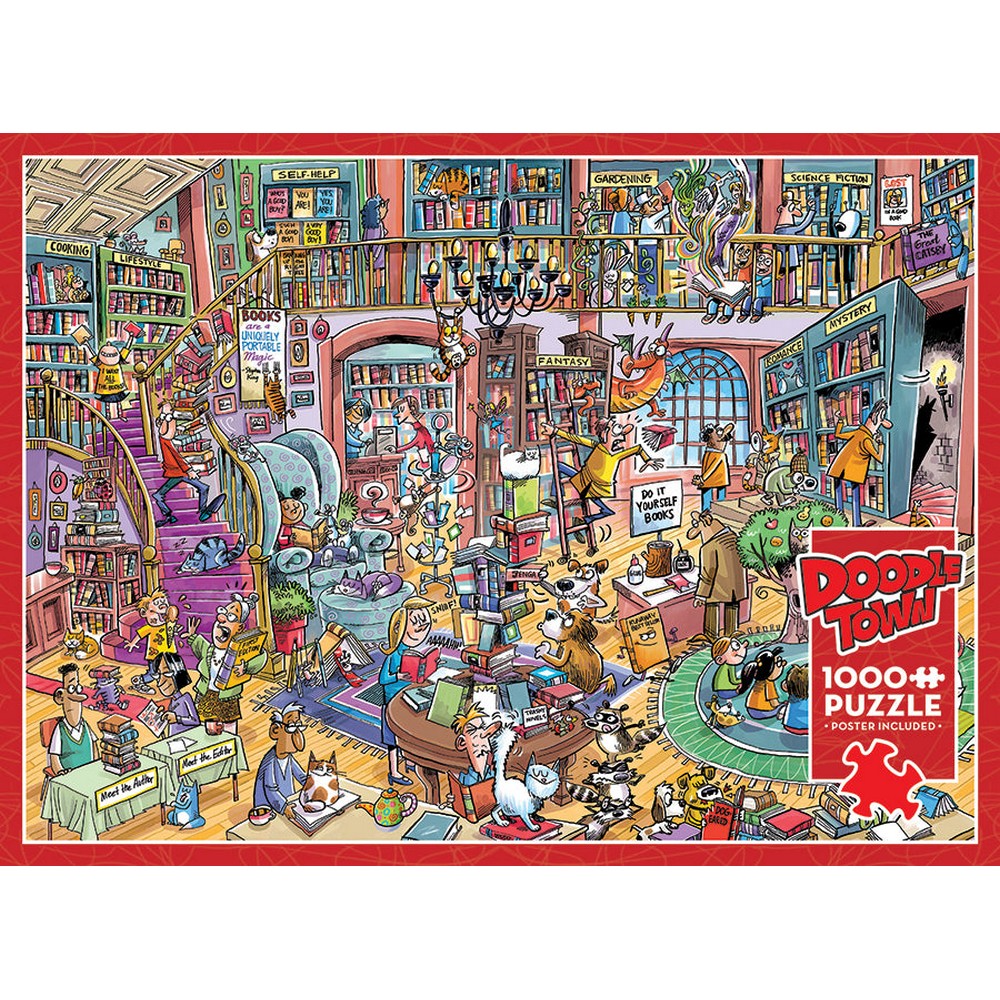 Puzzle - Cobble Hill - DoodleTown: Bookshop Bedlam 1000pc