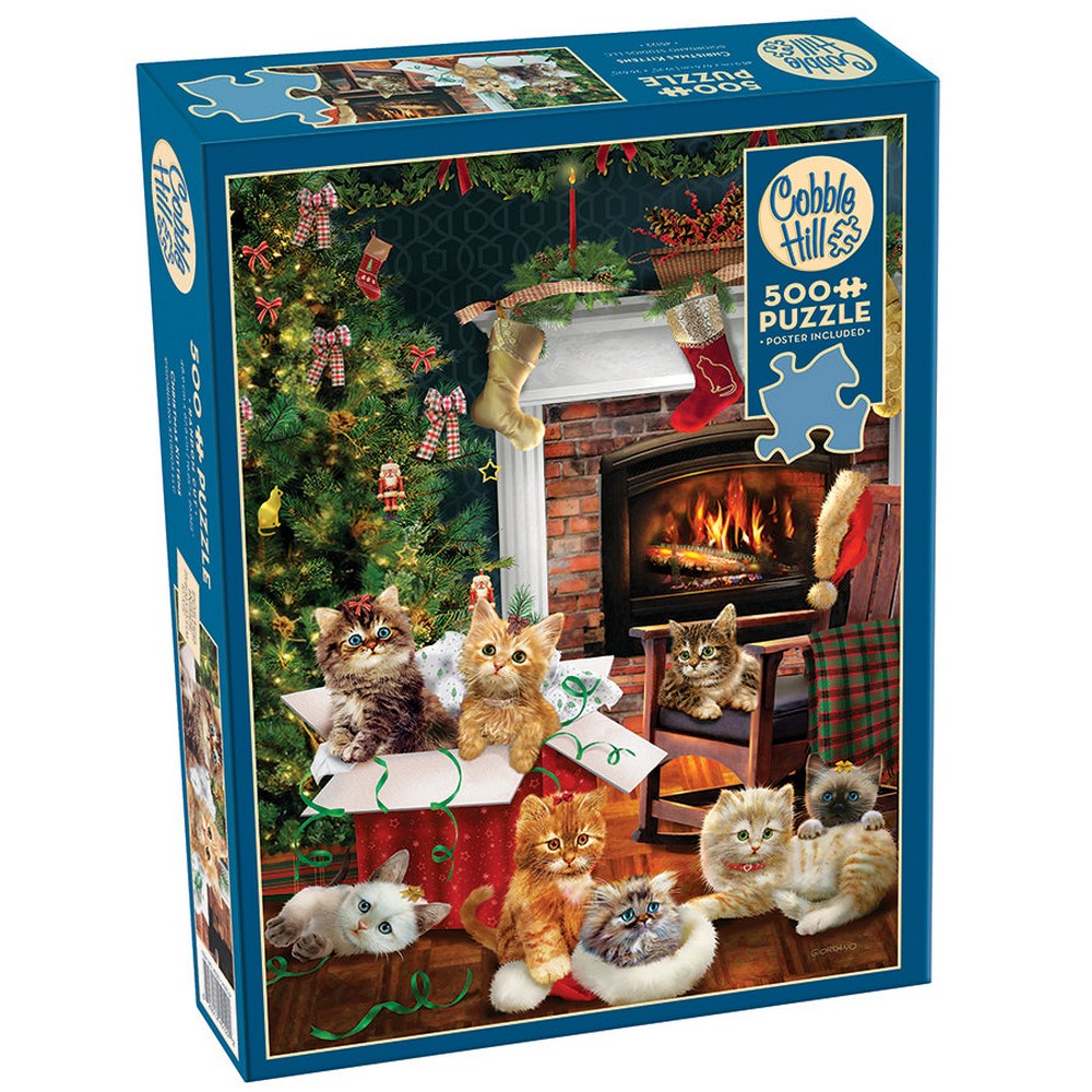 Puzzle - Cobble Hill - Christmas Kittens 500pc