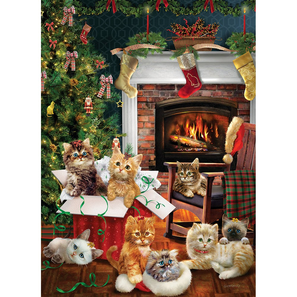 Puzzle - Cobble Hill - Christmas Kittens 500pc