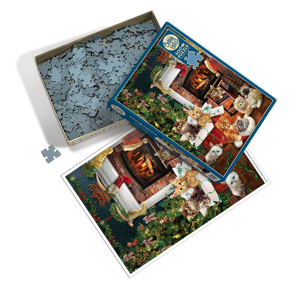 Puzzle - Cobble Hill - Christmas Kittens 500pc