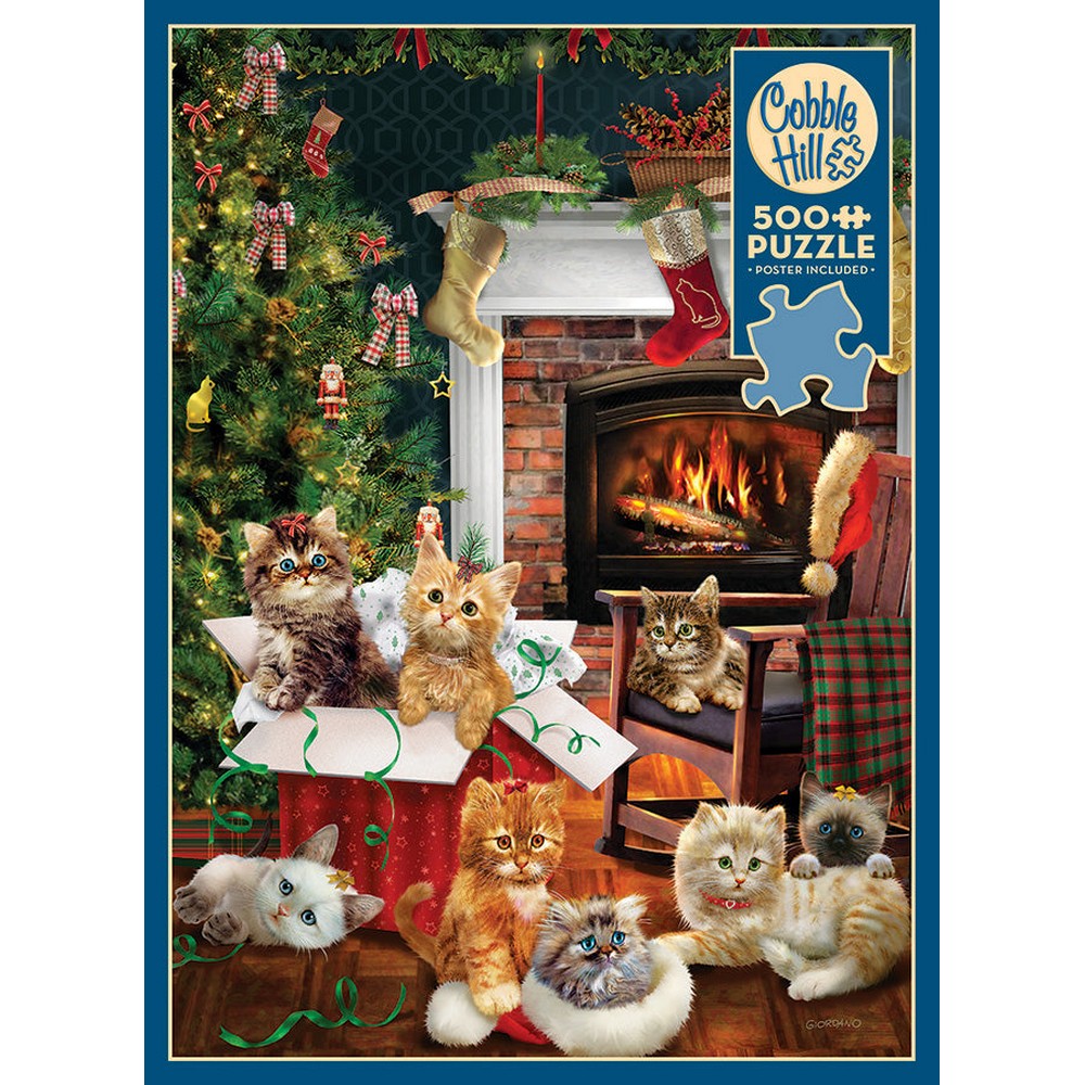 Puzzle - Cobble Hill - Christmas Kittens 500pc