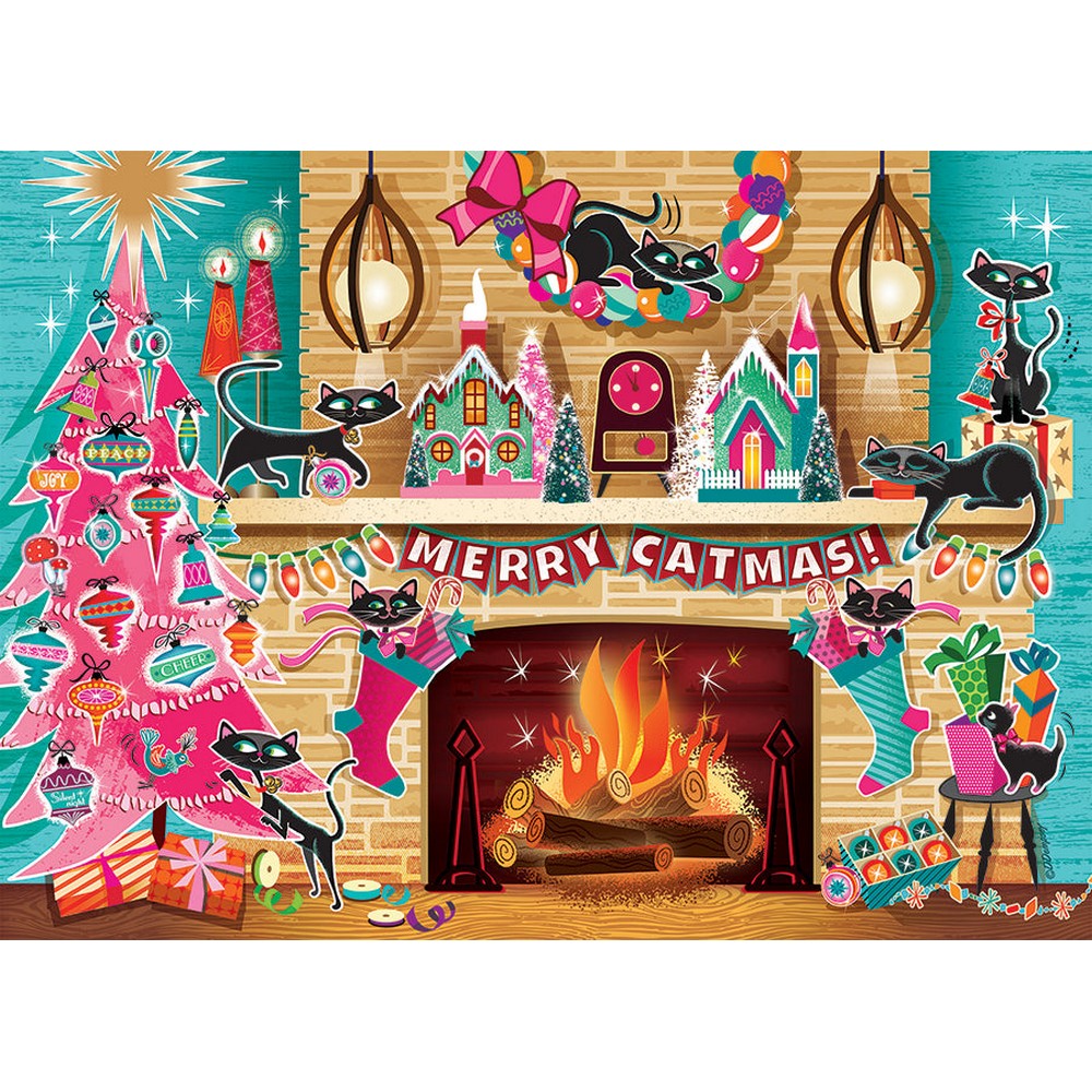 Puzzle - Cobble Hill - Merry Catmas 500pc