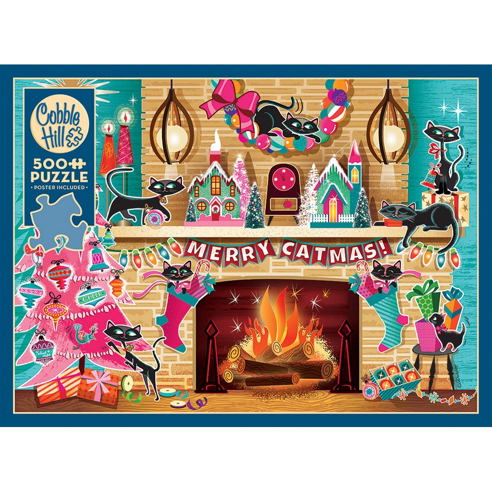Puzzle - Cobble Hill - Merry Catmas 500pc