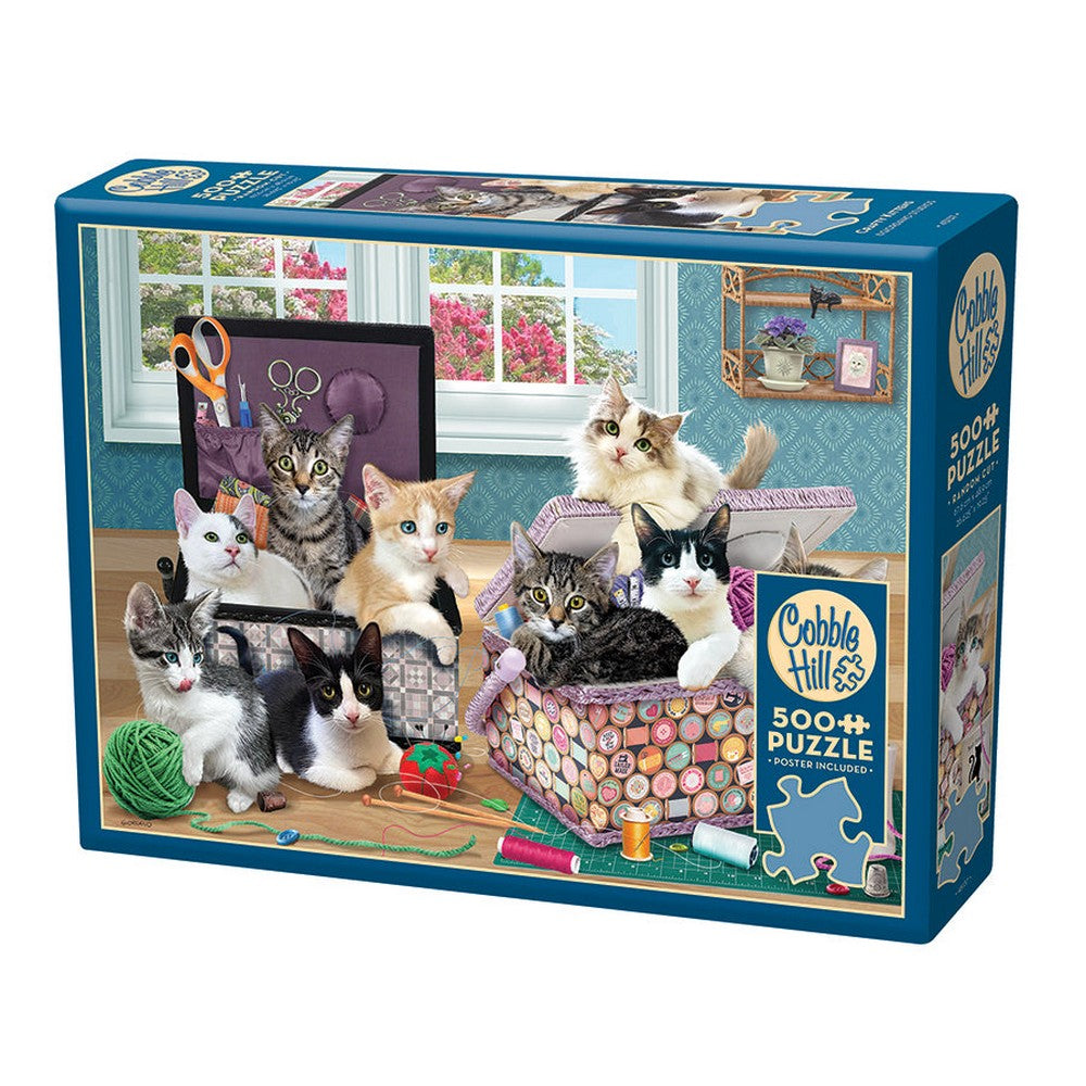 Puzzle - Cobble Hill - Crafty Kittens 500pc