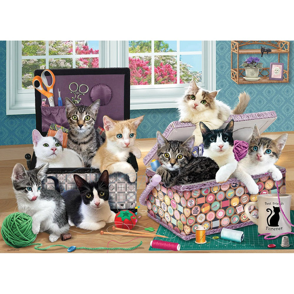 Puzzle - Cobble Hill - Crafty Kittens 500pc