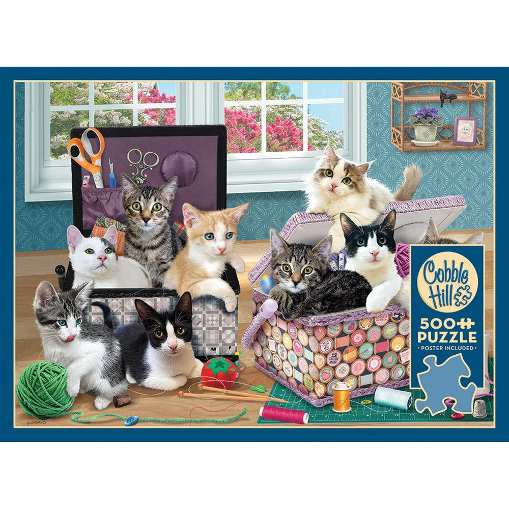 Puzzle - Cobble Hill - Crafty Kittens 500pc