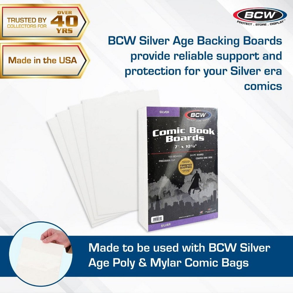 BCW - Comic Boards - Silver Backing Boards - 7 X 10 1/2