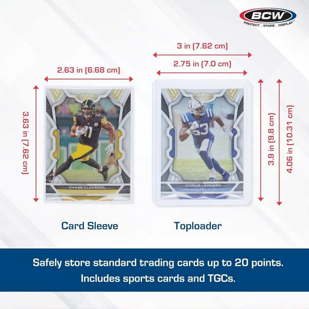 BCW - Card Sleeves - 2 5/8 X 3 5/8 + Toploader - 3 X 4