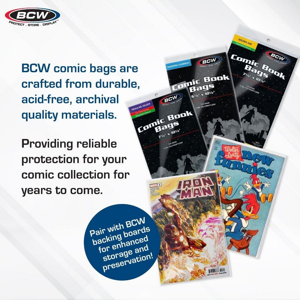 BCW - Comic Bags - Current/Modern Comic Bags - 6 7/8 X 10 1/2