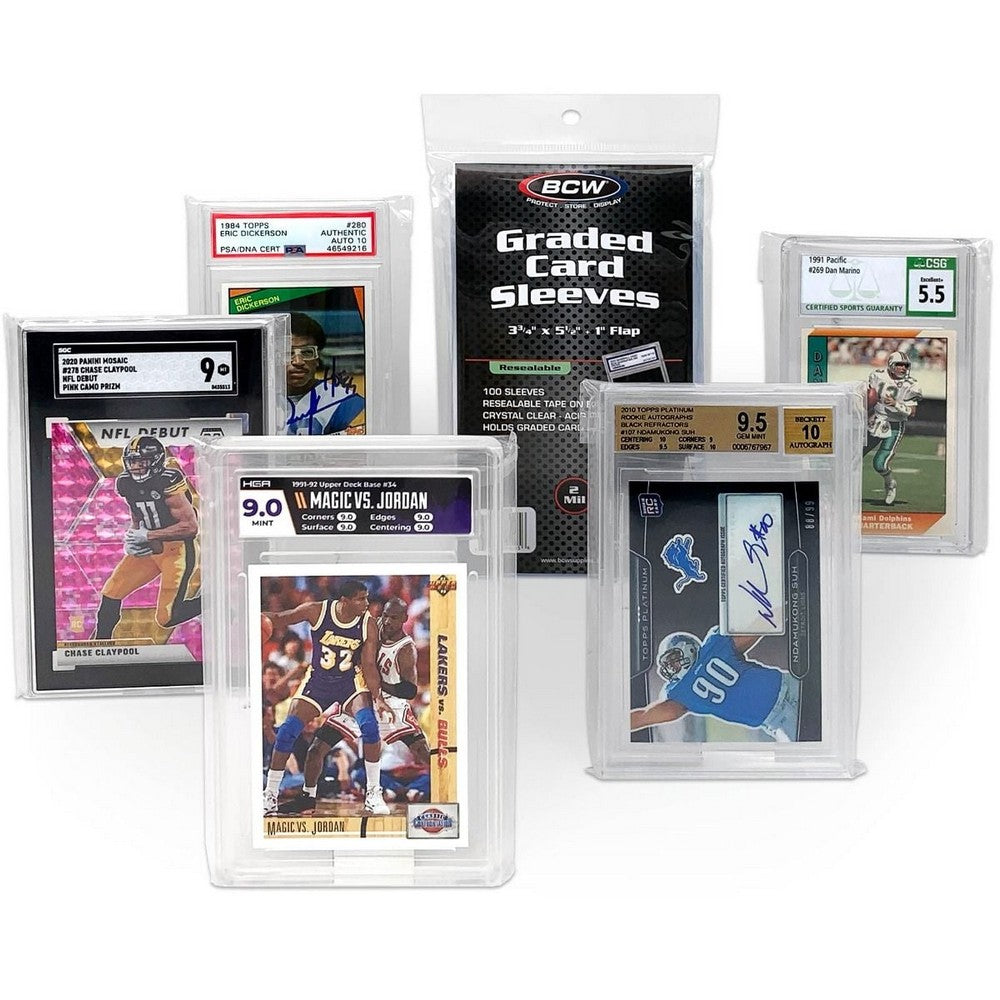 BCW - Card Sleeves - Resealable Graded Card Sleeves - 3 3/4 X 5 1/2
