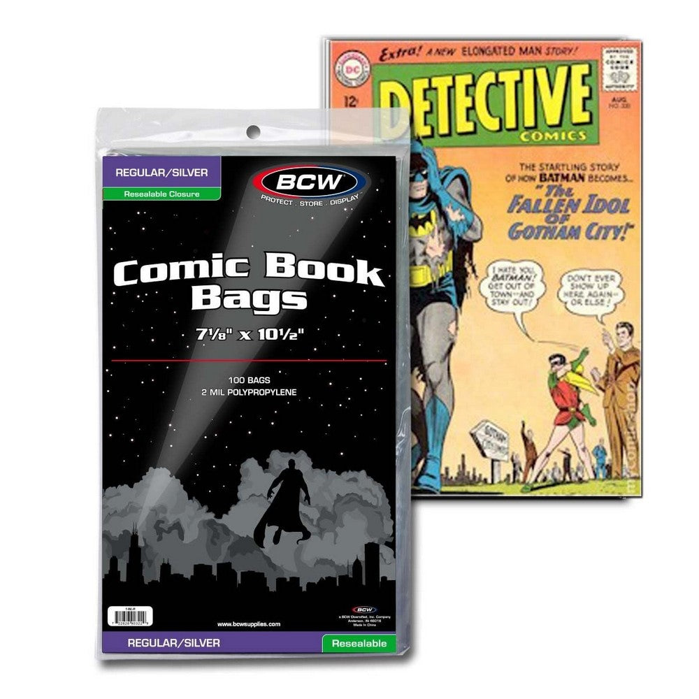 BCW - Comic Bags - Resealable Silver/Regular Bags - 7 1/8 X 10 1/2