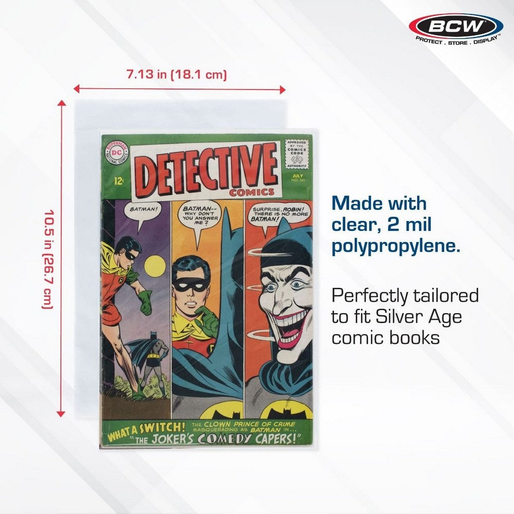 BCW - Comic Bags - Resealable Silver/Regular Bags - 7 1/8 X 10 1/2