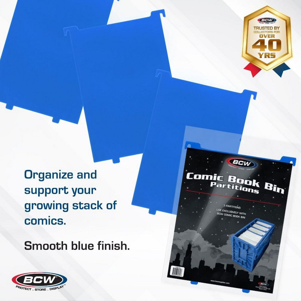 BCW - Comic Bins - Comic Book Bin Partition - Blue