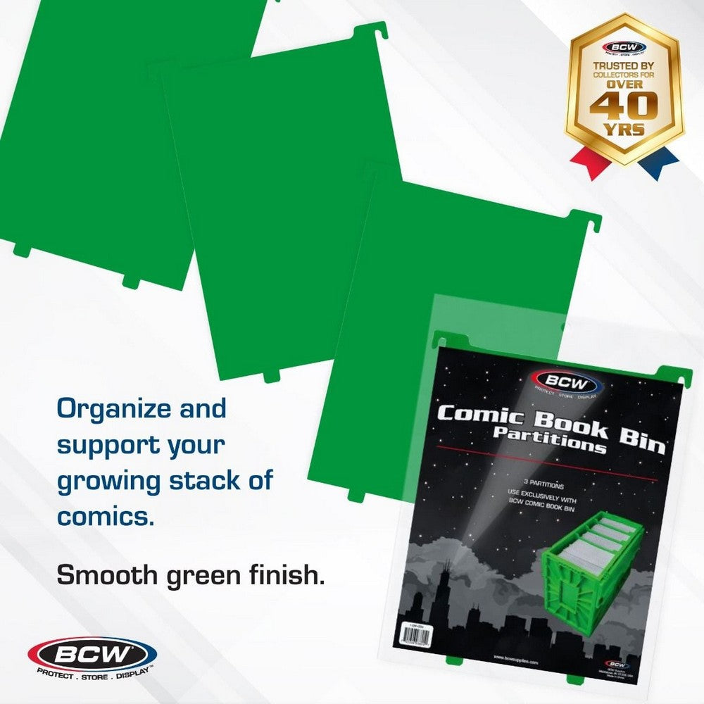 BCW - Comic Bins - Comic Book Bin Partition - Green