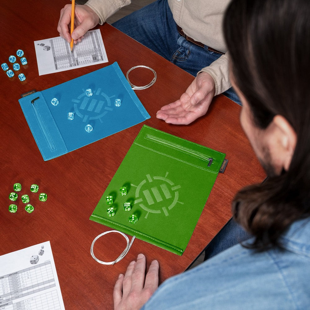 ENHANCE Tabletop Roll on a Scroll 6-sided Dice and Rolling Mat - Green