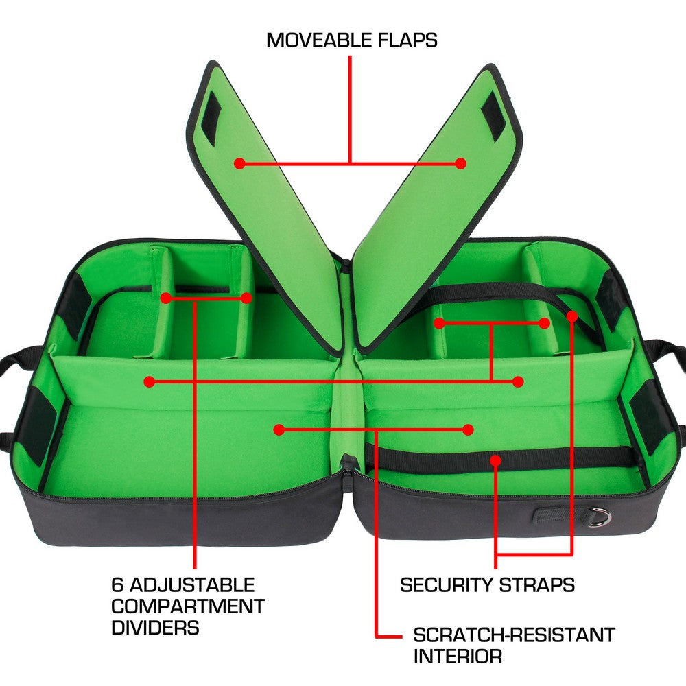 USA GEAR Xbox Series X Carrying Case - Travel Case Compatible w/ Xbox Series X & Series S (Green)