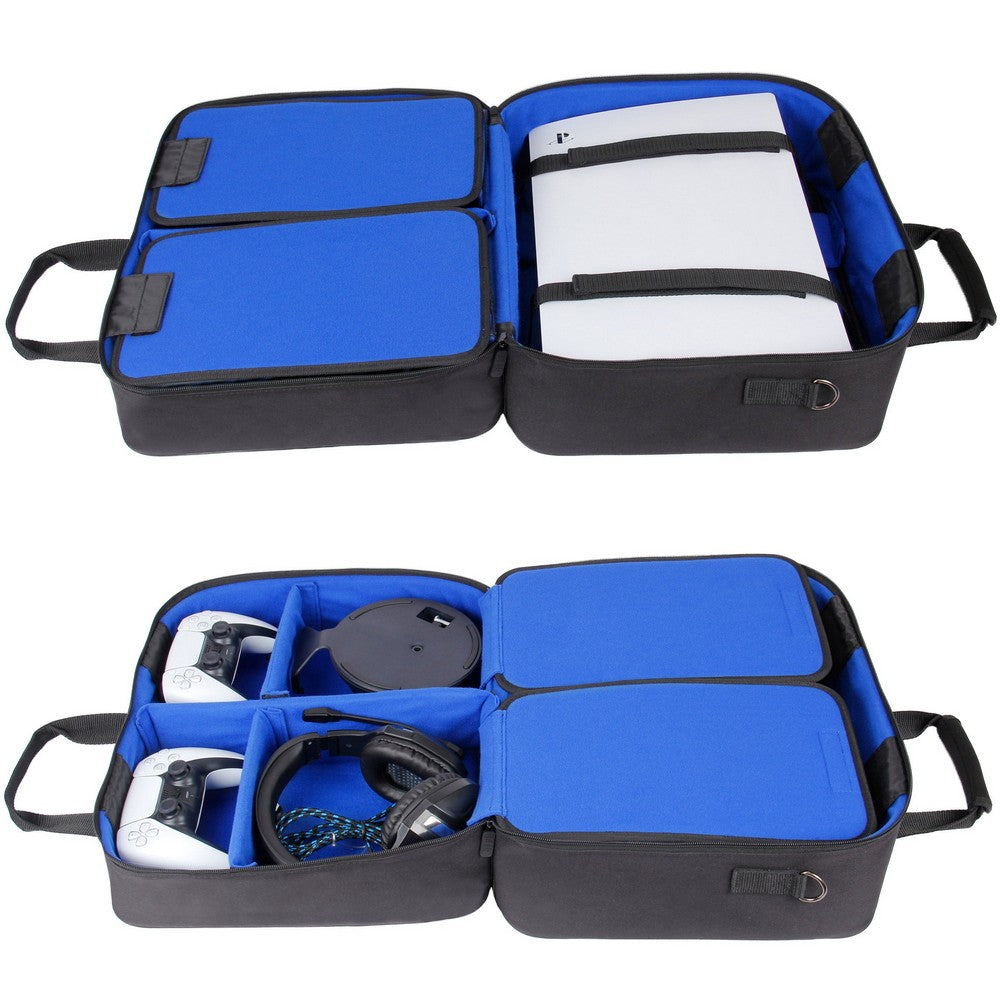 USA GEAR PS5 Case - Console Case Compatible with PS5. PS5 Slim & PS5 Digital Edition (Blue)