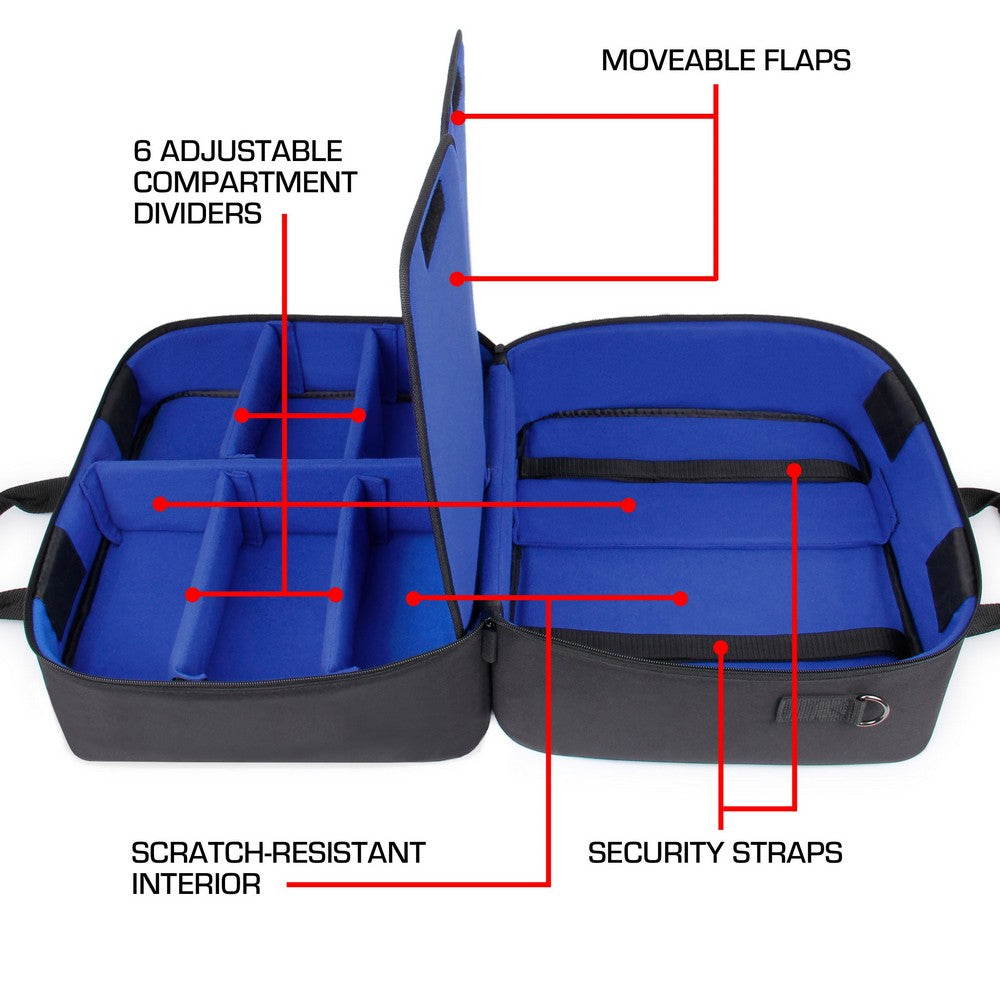 USA GEAR PS5 Case - Console Case Compatible with PS5. PS5 Slim & PS5 Digital Edition (Blue)