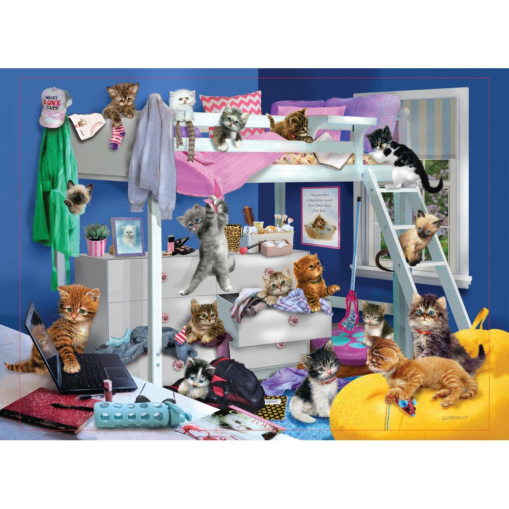 Prime 3D Puzzles - Giordano - Messy Bedroom Kittens - 500pc