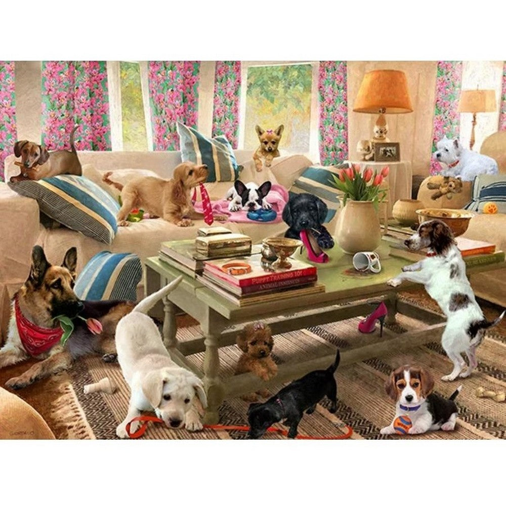 Prime 3D Puzzles - Giordano - Dogs in the Living Room - 500pc