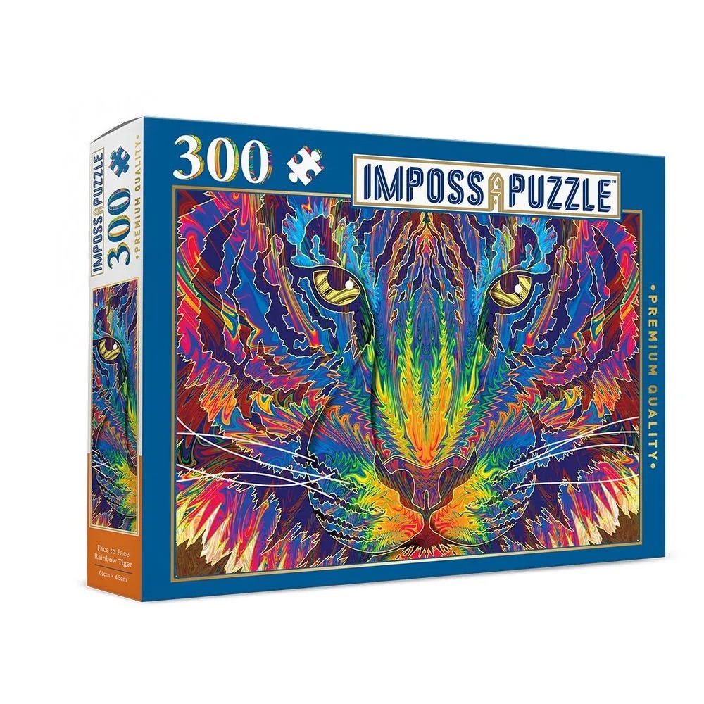 Puzzle - ImpossApuzzle - Face to Face Rainbow Tiger - 300pc