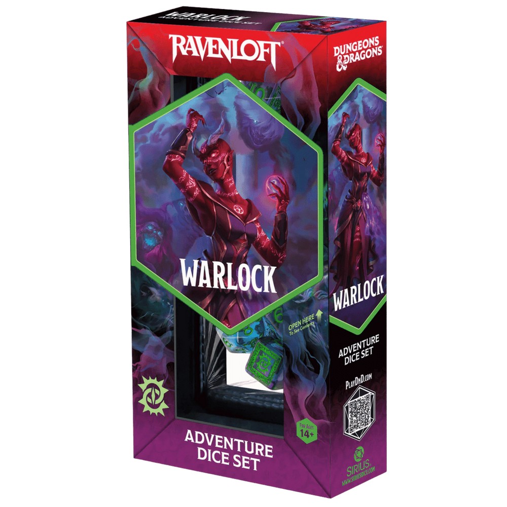 Sirius Dice - D&D Adventure Dice - Warlock - Purple. Green