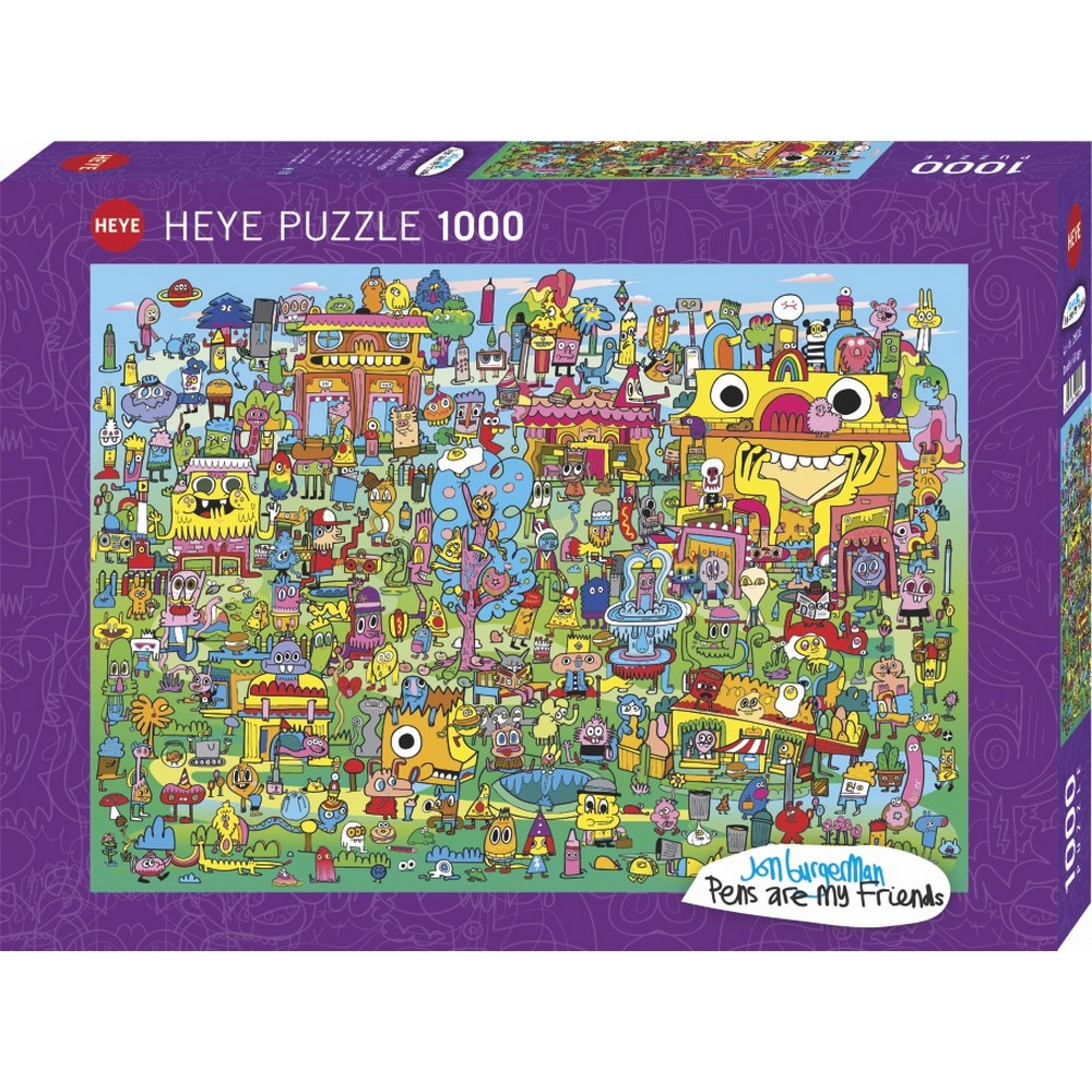 Puzzle - Heye - Burgerman Doodle Village 1000pc