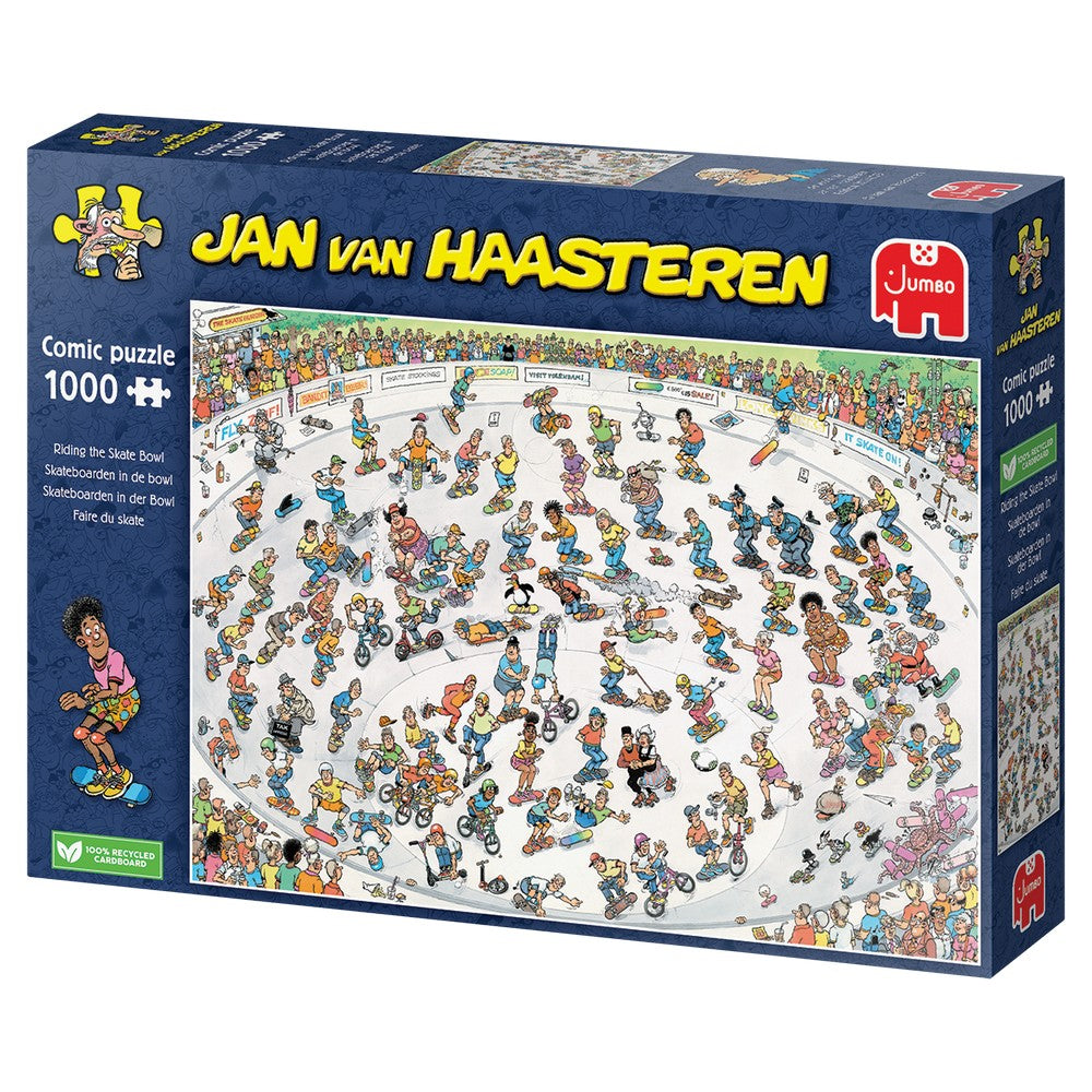 Puzzle - Jumbo Jan van Haasteren - Riding the Skate Bowl 1000Pc (Square box)