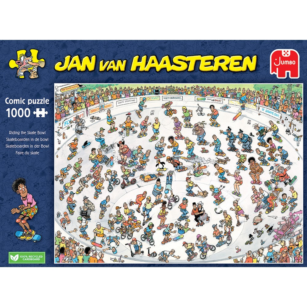 Puzzle - Jumbo Jan van Haasteren - Riding the Skate Bowl 1000Pc (Square box)