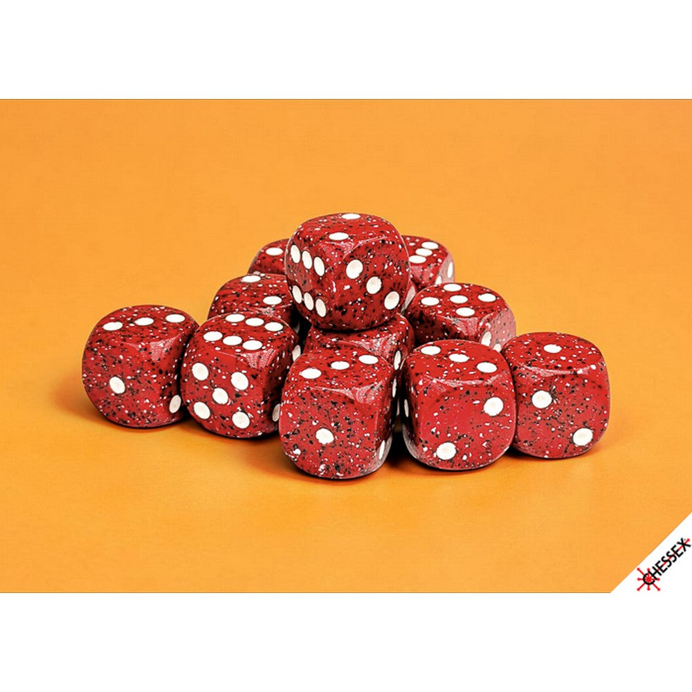 CHX 25774 Speckled Lava Stone 16mm d6 Dice Block (12 dice)