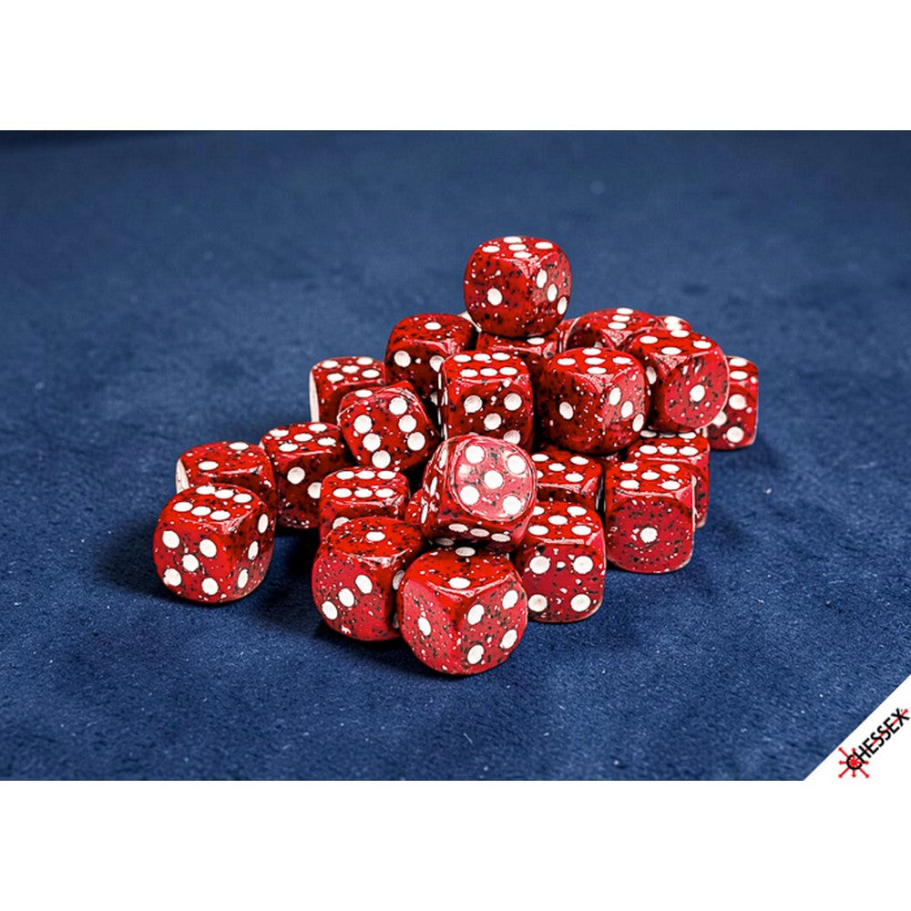 CHX 25974 Speckled Lava Stone 12mm d6 Dice Block (36 dice)