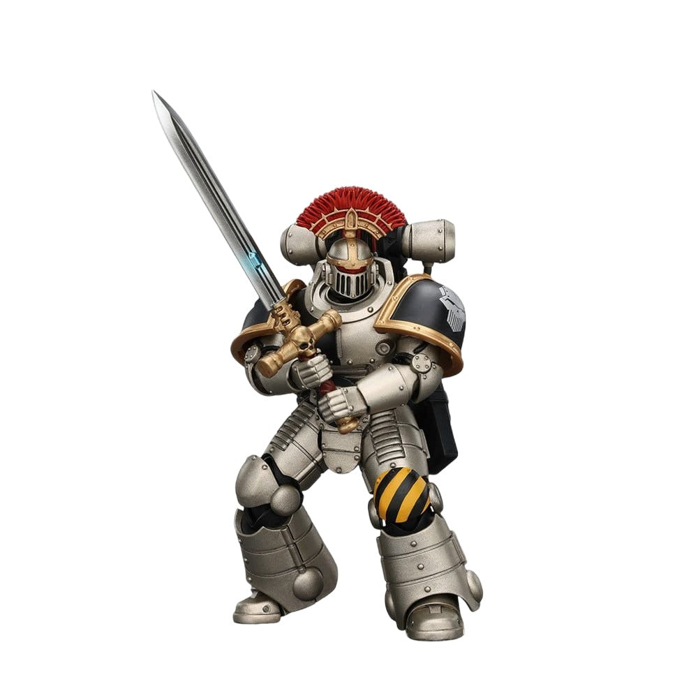 Warhammer Collectibles: 1/18 Scale Iron Warriors Mkll Tactical Sergeant with Power Sword. Bolt Pstl