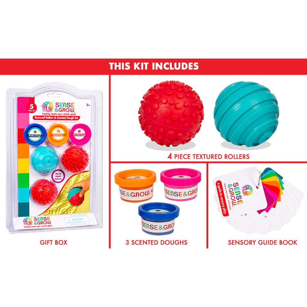 Sense & Grow - Mix & Match Sensory Textured Rollers & Scented Dough Set