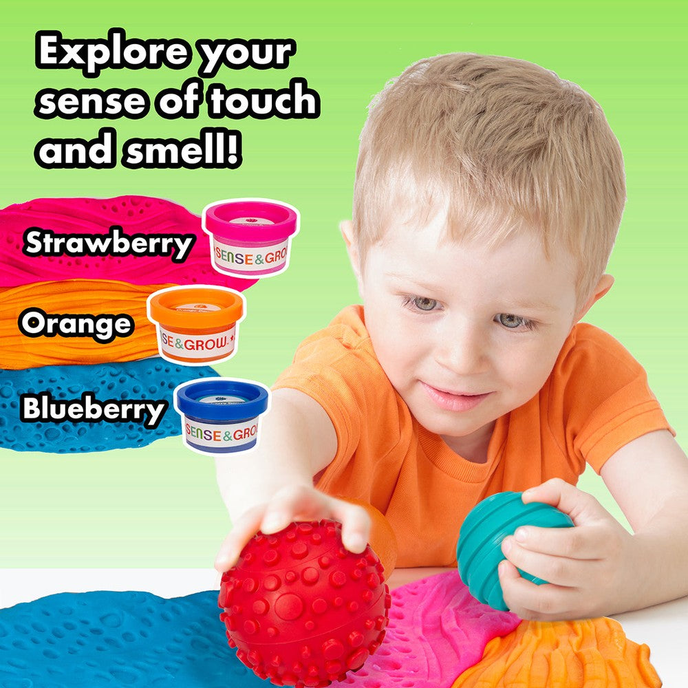 Sense & Grow - Mix & Match Sensory Textured Rollers & Scented Dough Set