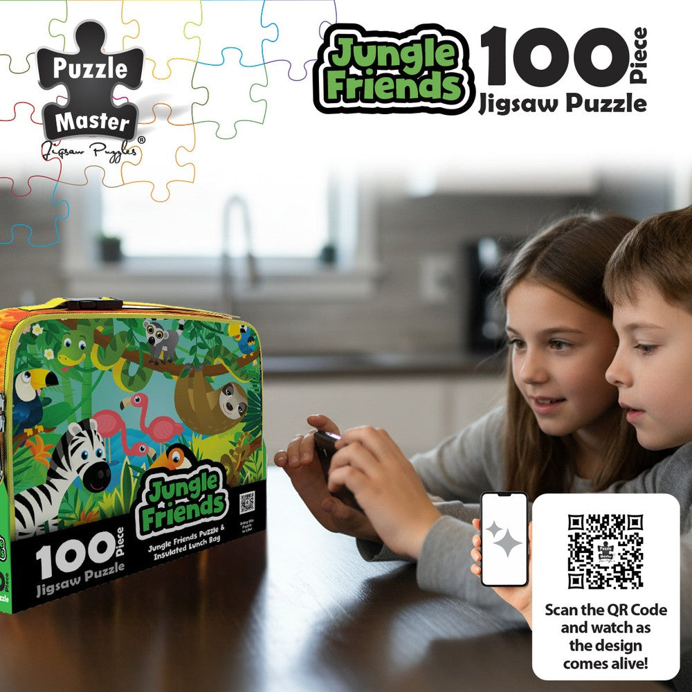 Puzzle - BMS - 100 Piece Lunch Box Puzzle Jungle Friends AR Edition