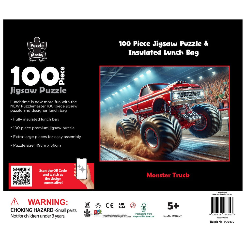 Puzzle - BMS - 100 Piece Lunch Box Puzzle Monster Truck AR Edition