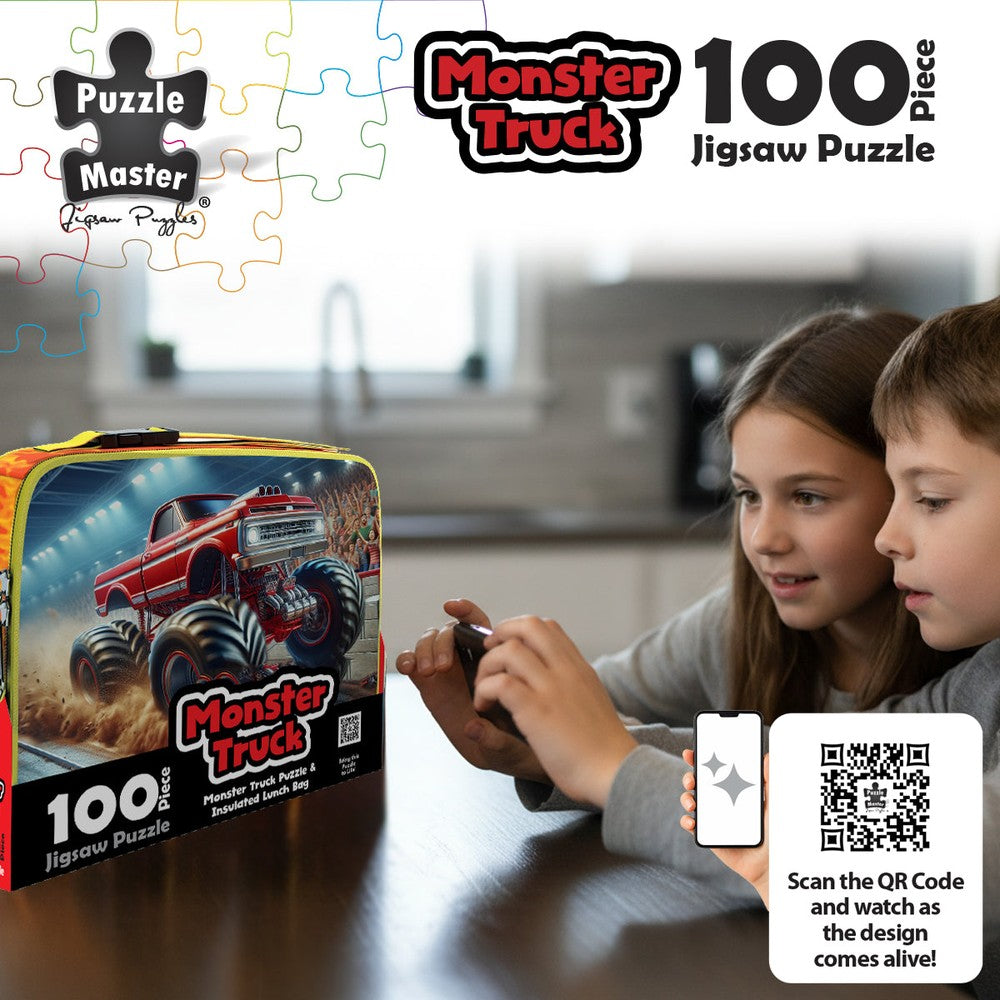 Puzzle - BMS - 100 Piece Lunch Box Puzzle Monster Truck AR Edition