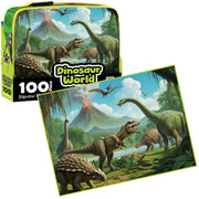 Puzzles - BMS - 100 Piece Lunch Box Puzzle Dinosaur World AR Edition