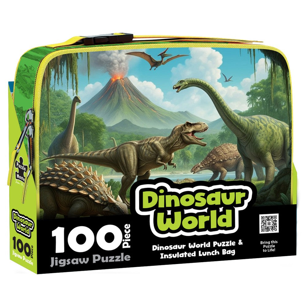 Puzzles - BMS - 100 Piece Lunch Box Puzzle Dinosaur World AR Edition