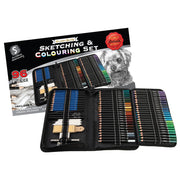 96 piece sketching and colouring set