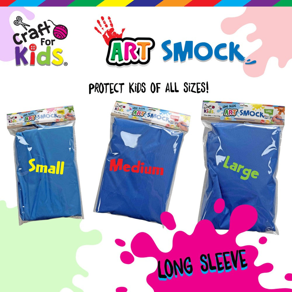 Long Sleeve Art Smock - Large 70cm(W) x 77cm(L)