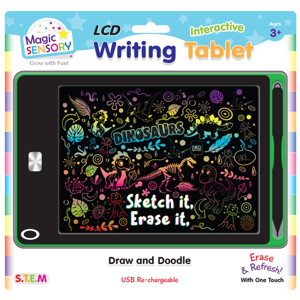 8.5"" Interactive LCD Writing Tablet - Green Dino (USB Rechargeable)