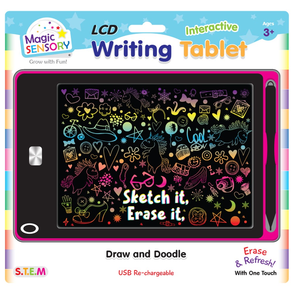 8.5"" Interactive LCD Writing Tablet - Pink Unicorn (USB Rechargeable)