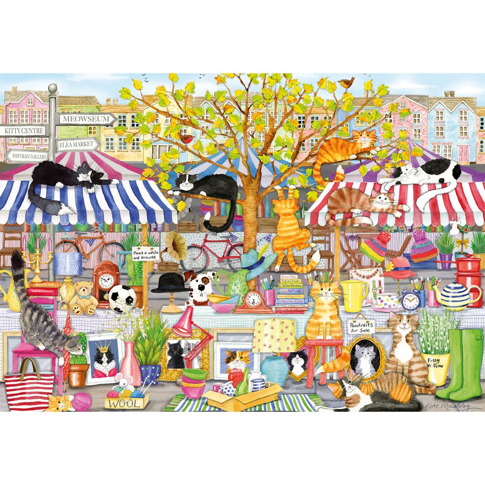 Puzzle - Gibsons - Flea Market Moggies (100XXL)