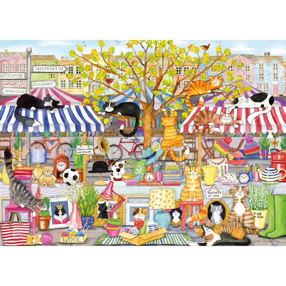 Puzzle - Gibsons - Flea Market Moggies (1000)