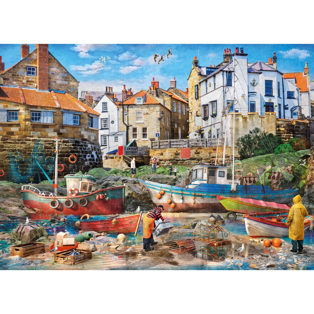 Puzzle - Gibsons - Fishermen at Robin Hood's Bay (1000) - Available MAY