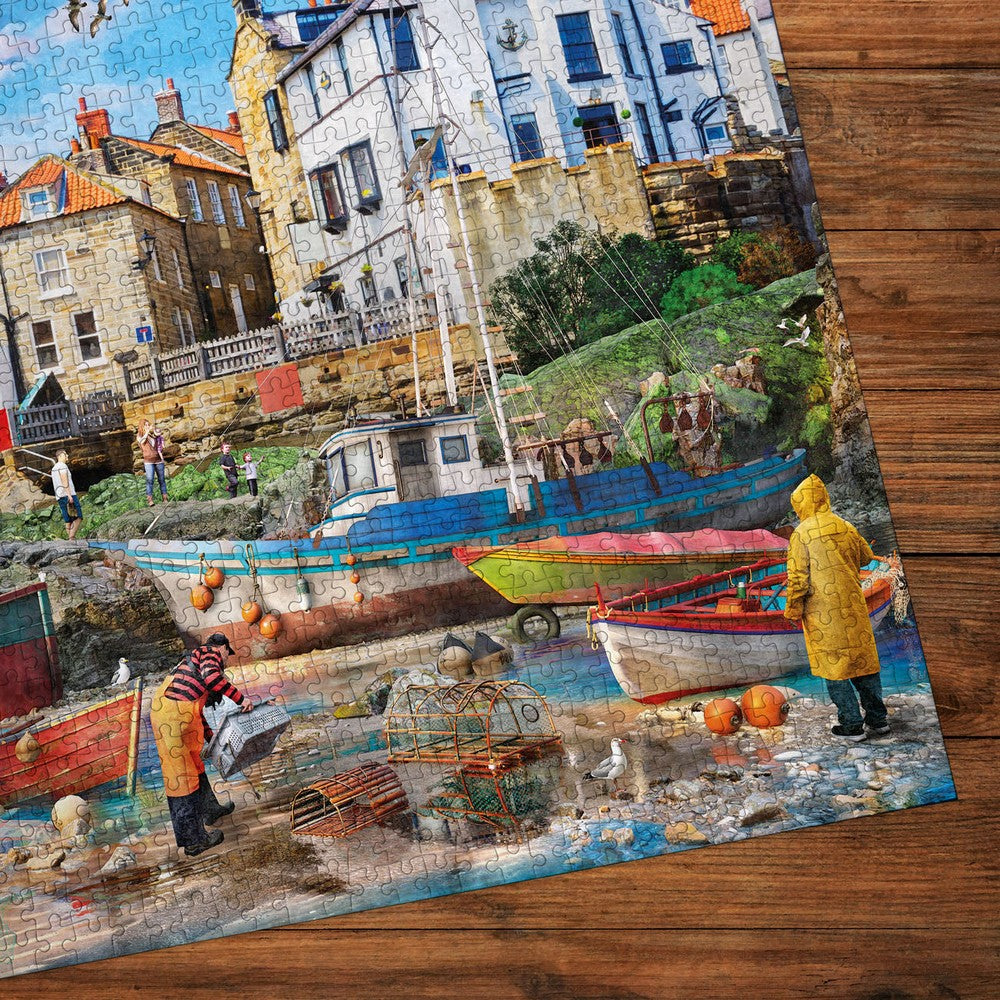 Puzzle - Gibsons - Fishermen at Robin Hood's Bay (1000) - Available MAY
