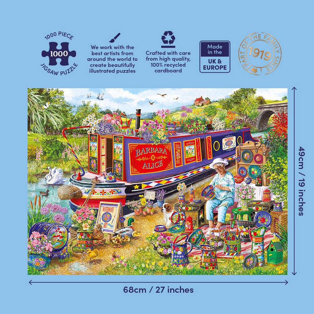 Puzzle - Gibsons - Canal Boat Blooms (1000)