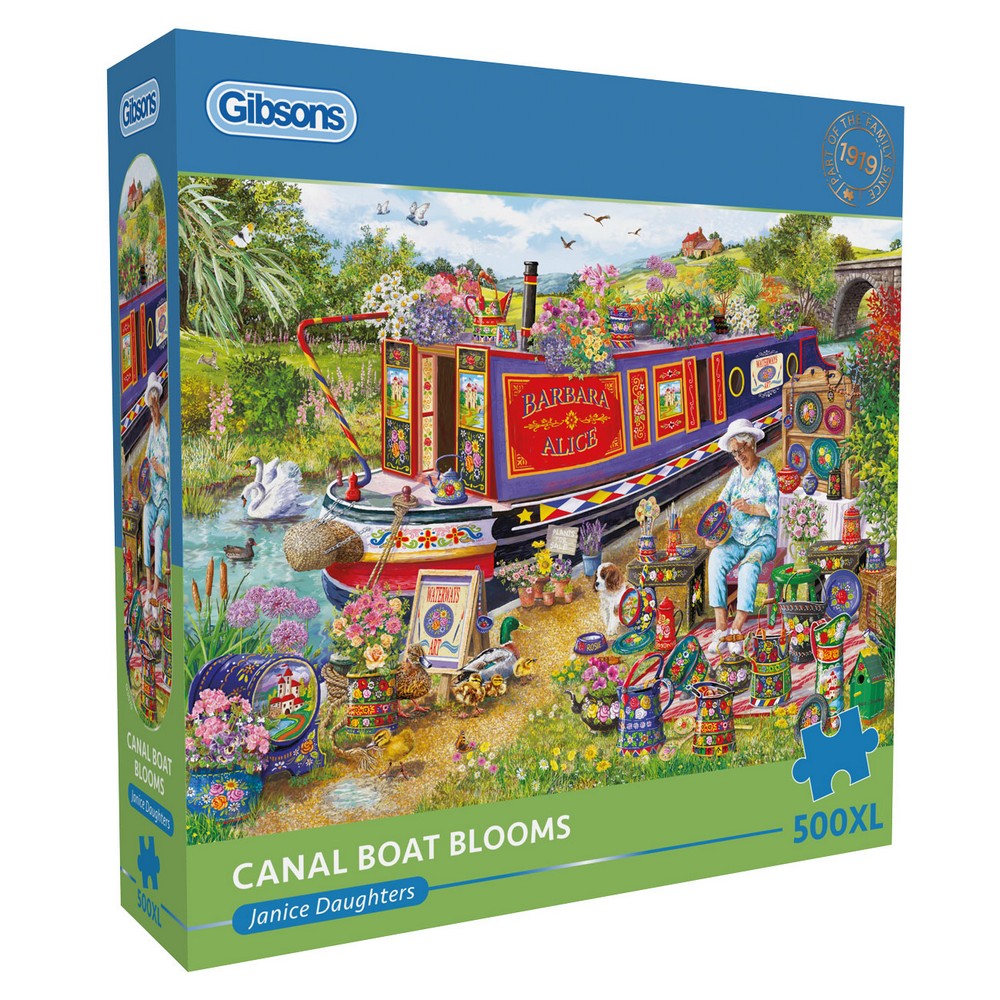 Puzzle - Gibsons - Canal Boat Blooms (500XL)