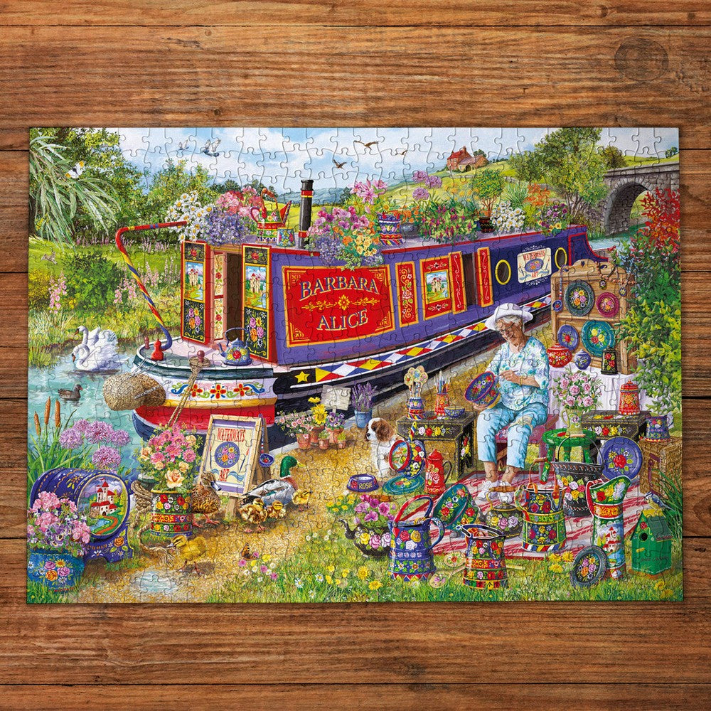 Puzzle - Gibsons - Canal Boat Blooms (500XL)